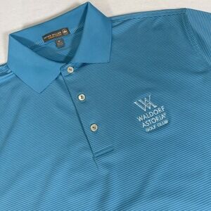 Peter Millar Summer Comfort Mens Medium Blue Short Sleeve Golf Polo Shirt